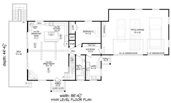 Two-Bedroom Plan with Mudroom