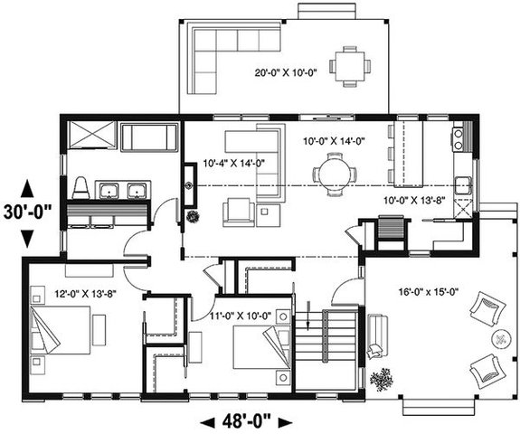2 Bedroom House Plans With Contemporary