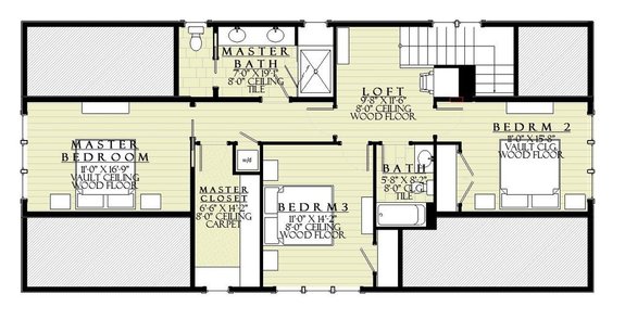 Four-Bedroom Craftsman Plan