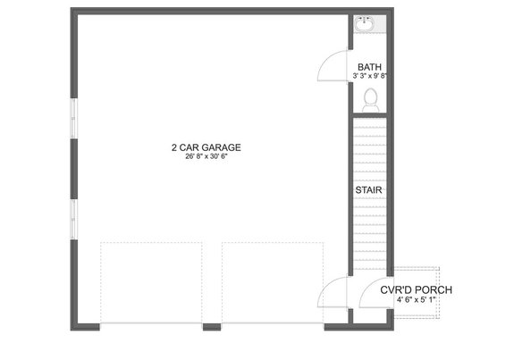 Two-Bedroom Garage Apartment Plan