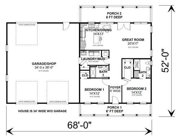 1,200 Sq. Ft. Barndominium Floor Plans - Houseplans Blog - Houseplans.com