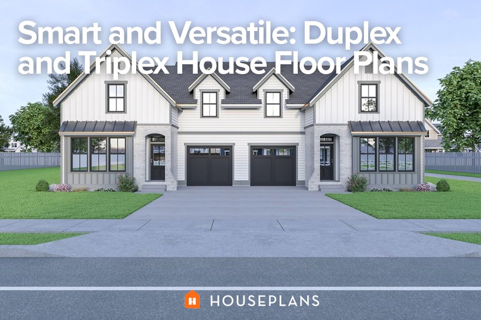 Smart And Versatile: Duplex And Triplex House Floor Plans Houseplans ...