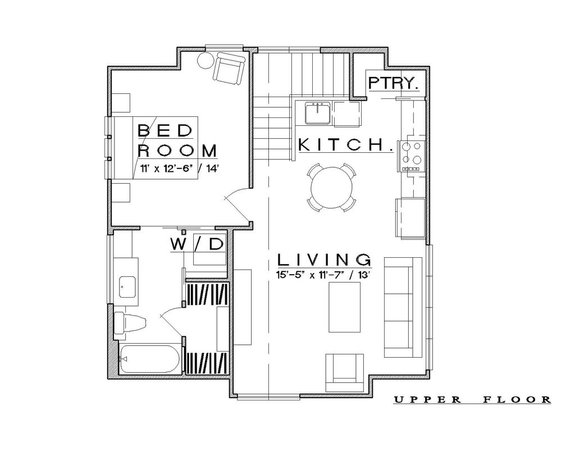 Country Garage Apartment Plan