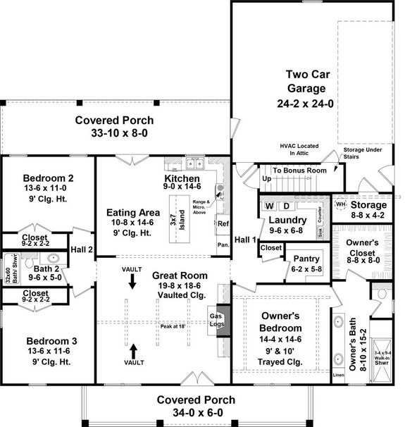 Small Luxury Farmhouse Plan
