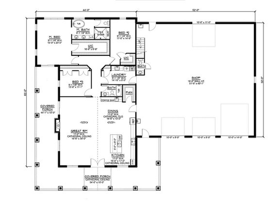 Shouse Plan 1064-250 - Main Floor Plan