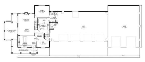 Country House Plan with Six Car Garage