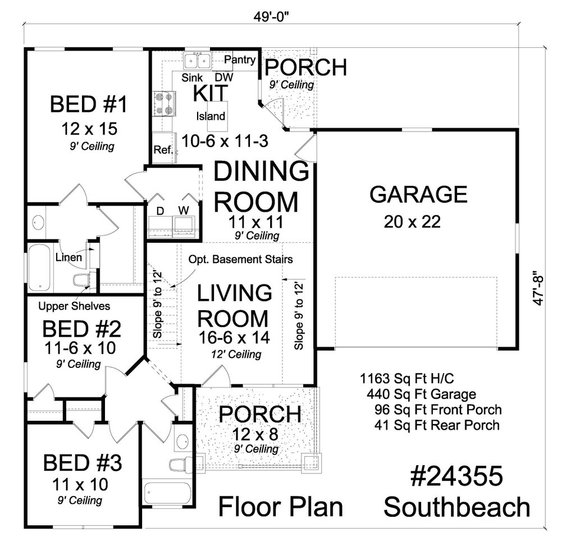 One-Story Design with Two-Car Garage