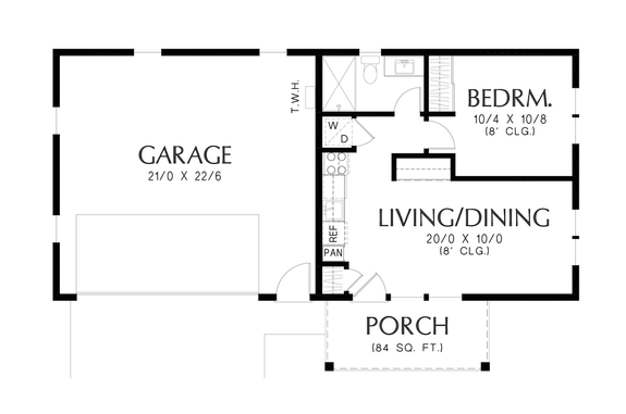 ADU Plan with Two-Car Garage