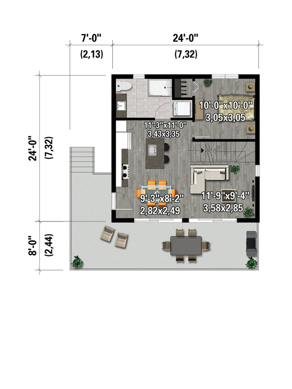A-Frame House Plan with Big Windows