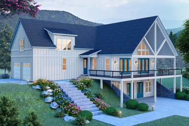 Barndominium with Walkout Basement Plans