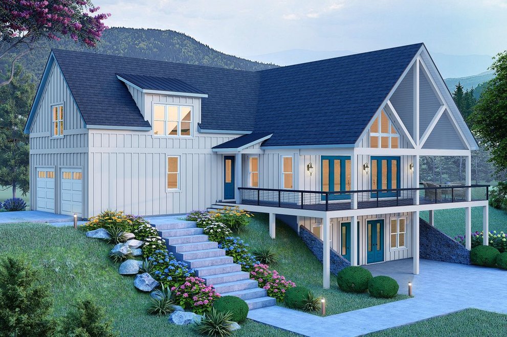 Barndominium with Walkout Basement Plans