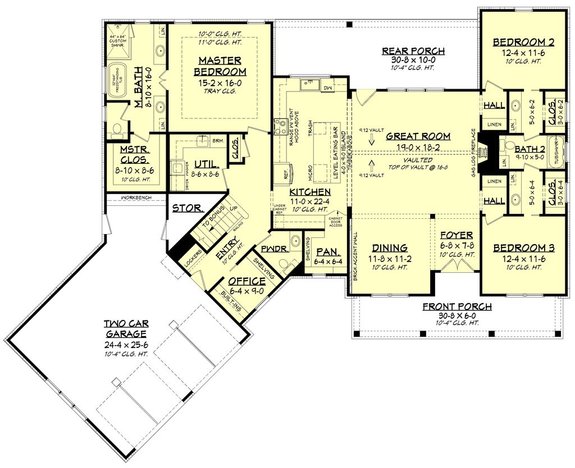 Farmhouse Plan with Office