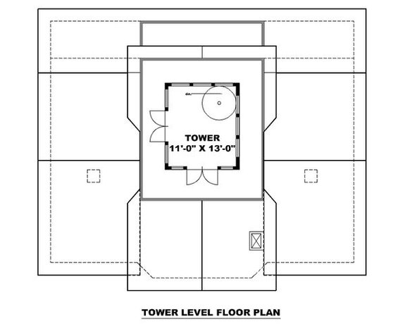 Rustic Vacation House Plan with Lookout Tower - Tower Floor Plan