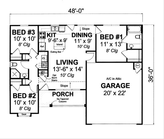 Cottage Design with Two-Car Garage