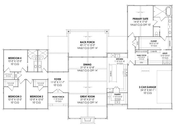 Four-Bedroom Modern House Plan