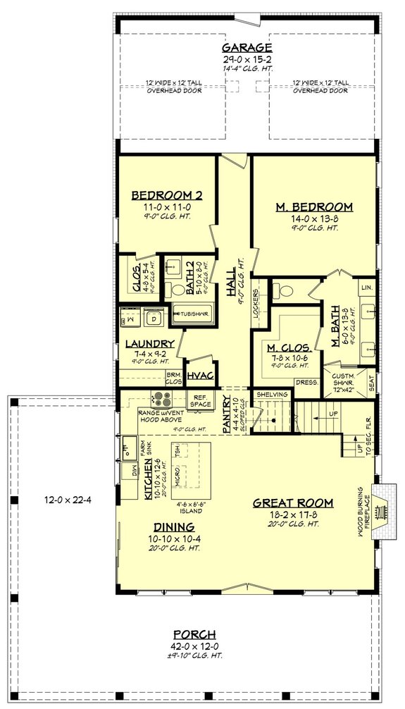 Four-Bedroom Modern Barn-Style Plan