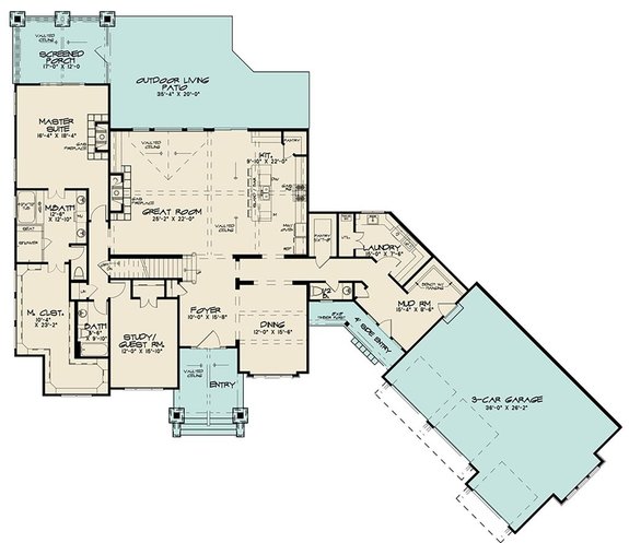 Craftsman House Plan with Five Bedrooms