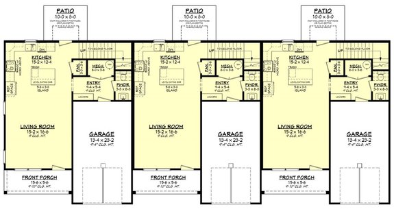 Farmhouse Triplex Plan