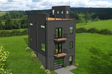 Modern Hillside House Plans with Garages Underneath