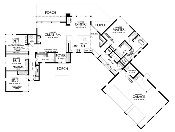 2000 Square Foot House Plans With Foyer Unique And Modern Single Story