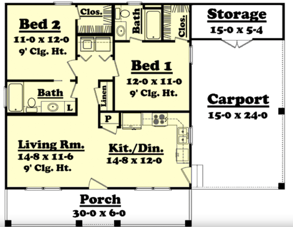 The Best 2 Bedroom Tiny House Plans, 24×40 House Plans