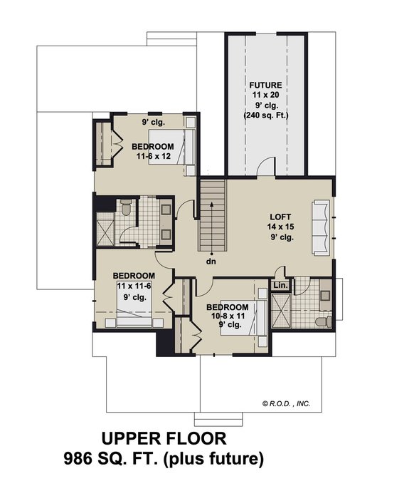 Four-Bedroom Plan with Loft