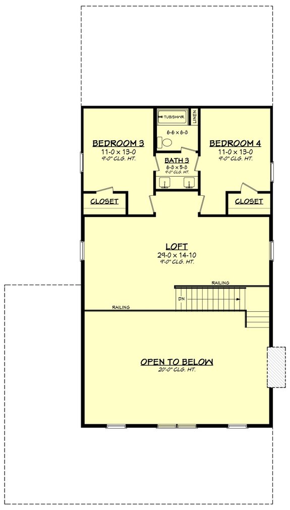 Four-Bedroom Modern Barn-Style Plan