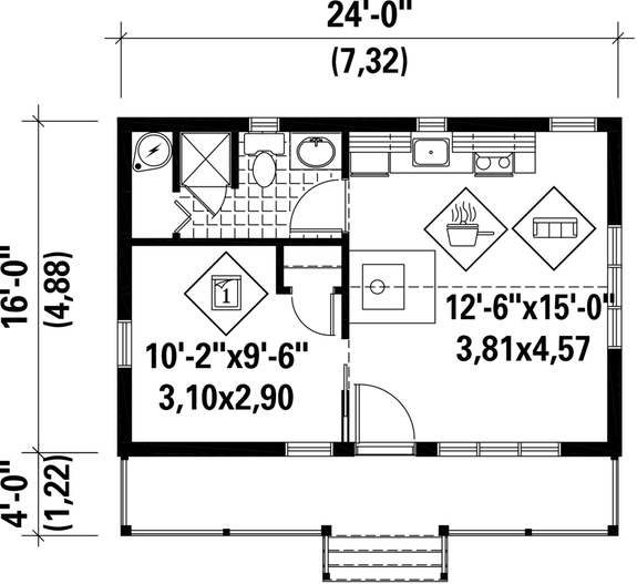 Small Cabin ADU Plan