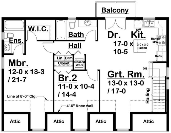Three-Car Garage Apartment Plan