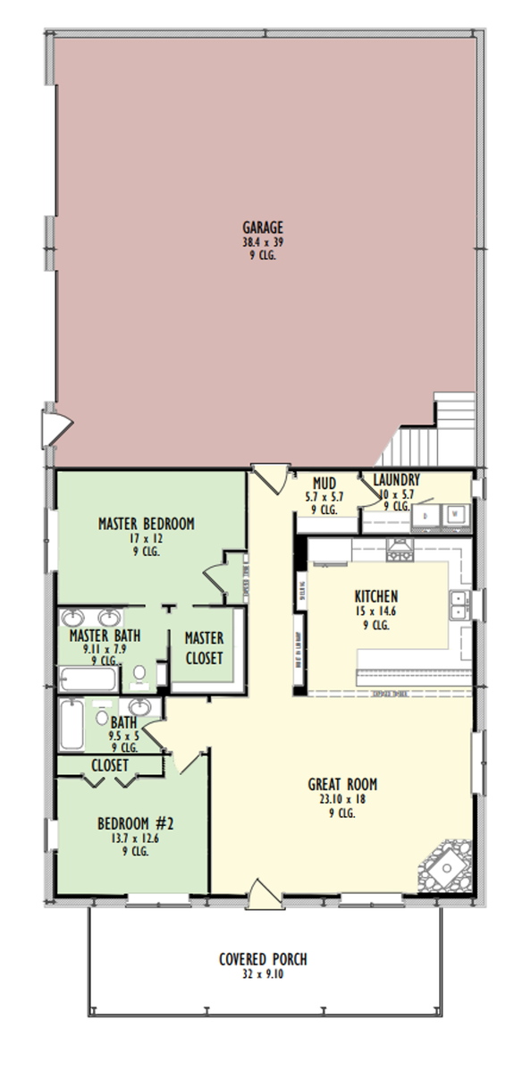 Barndominium Floor Plan with Mudroom