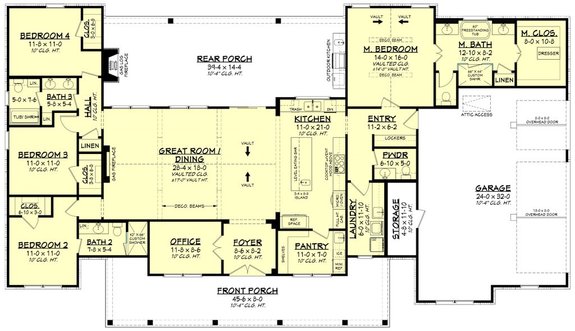 Farmhouse Plan with Outdoor Kitchen
