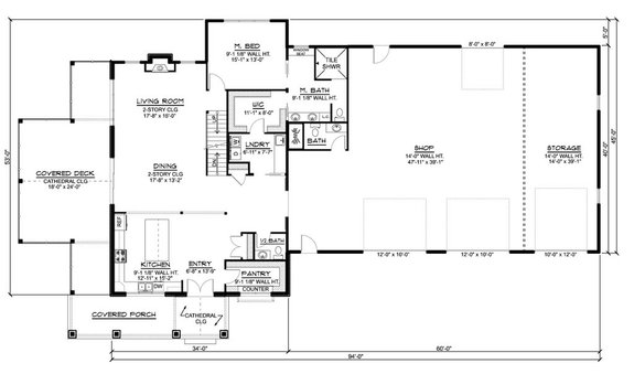Barndominium Style Plan with Basement