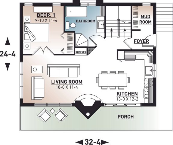 Cabin Plan with Walkout Basement