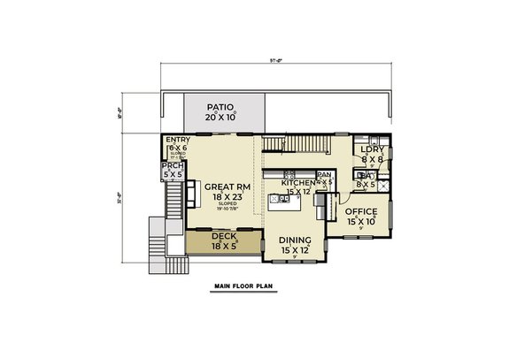 Contemporary Drive Under House Plan