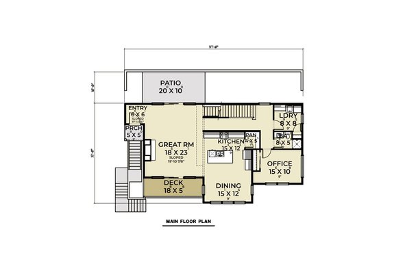 Contemporary Drive Under House Plan