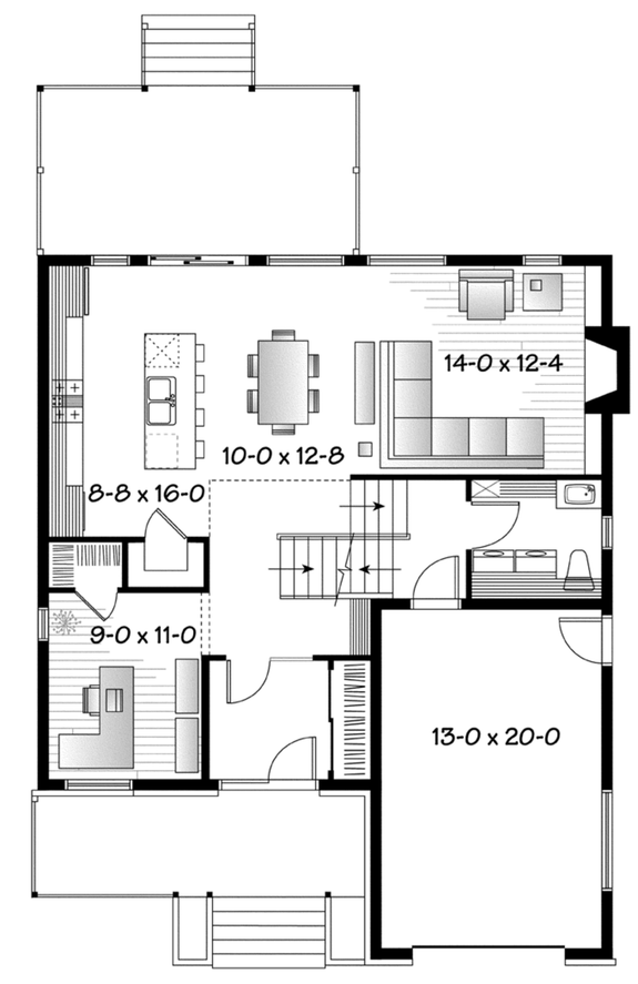 Split-Level Plan with Office