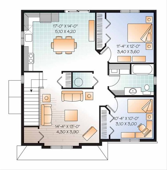 Smart And Versatile: Duplex And Triplex House Floor Plans - Houseplans ...