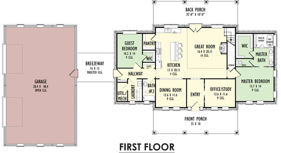 Five-Bedroom Barndominium Floor Plan