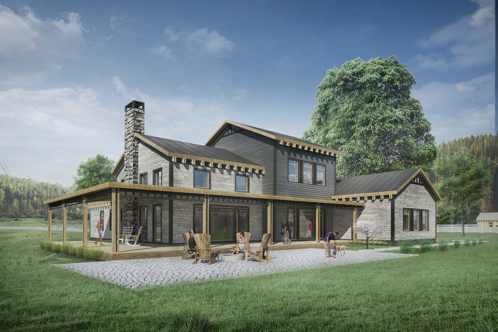 The New Transitional Style Houseplans, Examples Of Farmhouse Architecture