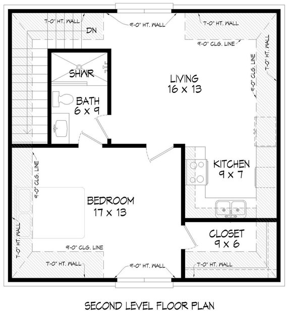 Colonial Style Garage Apartment Plan