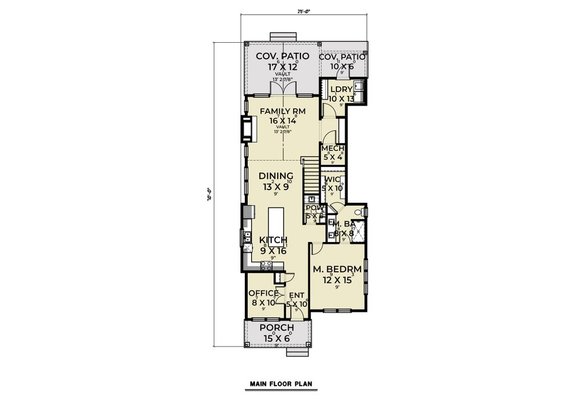 Cottage House Plan with Vaulted Ceilings