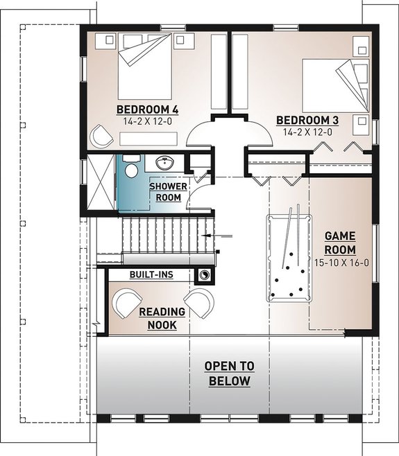 A Frame House Plan with Game Room
