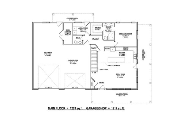 Barndominium Plan with Wraparound Porch