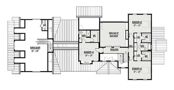 5 Bedroom Barndominium Floor Plan with Outdoor Living