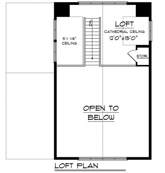 Small Cabin Plan 70-1476 - Loft Floor Plan