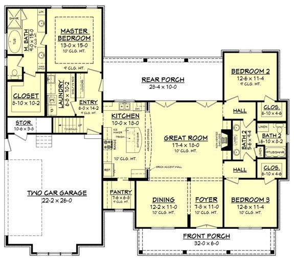 4 Bedroom Ranch Floor Plans 2000 Sq Ft House