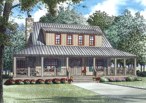 Small Cabin House Plans with Loft and Porch for Fall