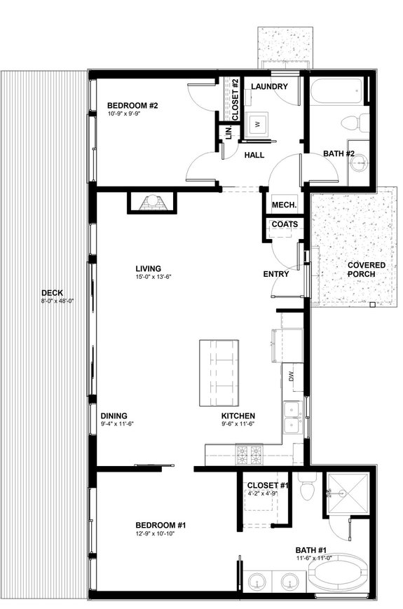 Small Modern House Plan 895-135 - Main Floor