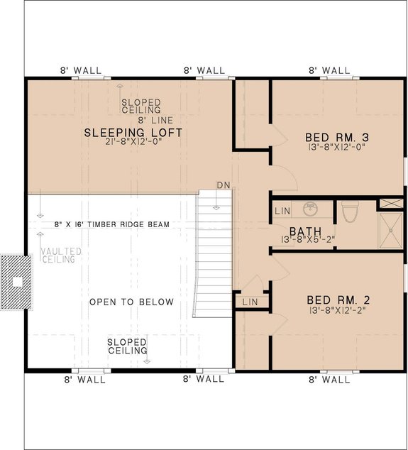 Three-Bedroom Plan with Loft
