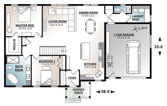 The Est Type Of House To Build, Small One Story Open Concept House Plans
